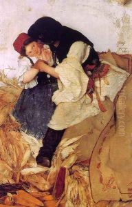 Corn Husking 1885 by Simon Hollosy