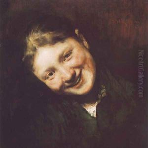 Laughing Girl 1883 by Simon Hollosy