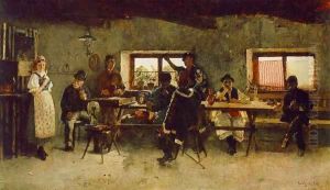 Carousing in the Tavern 1888 by Simon Hollosy