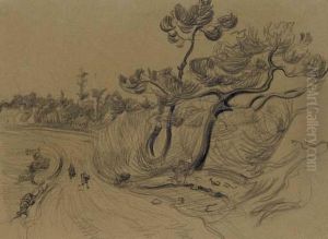 Deux Personnages Sur Un Chemin A Pont-aven by Robert Polhill Bevan