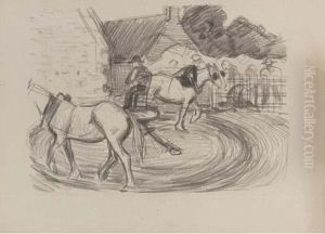 Threshing, Brittany; And Women Threshing by Robert Polhill Bevan