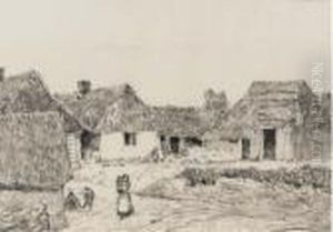 Farmyard With Peasant And Child