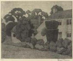 House And Yew Tree (d. 29) by Robert Polhill Bevan