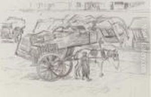 Haycart, Cumberland Market by Robert Polhill Bevan