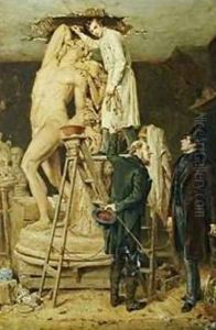 John Graham Lough in His Studio by Ralph Hedley