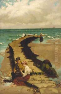 Gathering mussels by William Holyoake