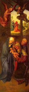 Circumcision (inner-left wing of the Adoration of the Magi triptych) by Follower of Hugo van der Goes