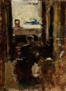 Ritratto Della Madre Alla Finestra by Mose Bianchi