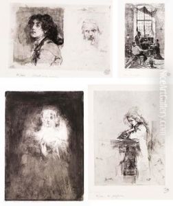 Doppio Ritratto. Ritratto Della Moglie by Mose Bianchi