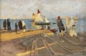Figure Sul Molo. Chioggia by Mose Bianchi