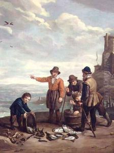 Fishermen on a Beach by Jan Josef, the Elder Horemans