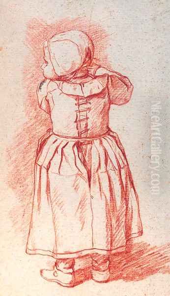 A study of a small girl seen from behind - view 1