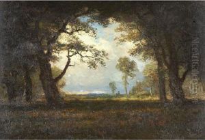 Wooded Landscape With Clearing by Albert Bierstadt