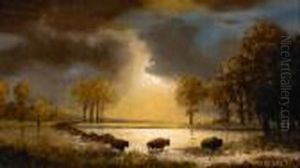 Study For 'the Buffalo Trail' by Albert Bierstadt