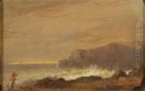 Stormy Morning At Newport by Albert Bierstadt