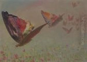 Butterflies With Riders by Albert Bierstadt