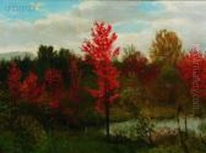 Autumn, Summit Woods, New Jersey by Albert Bierstadt