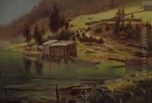 Fishing And Hunting Camp, Loring, Alaska by Albert Bierstadt
