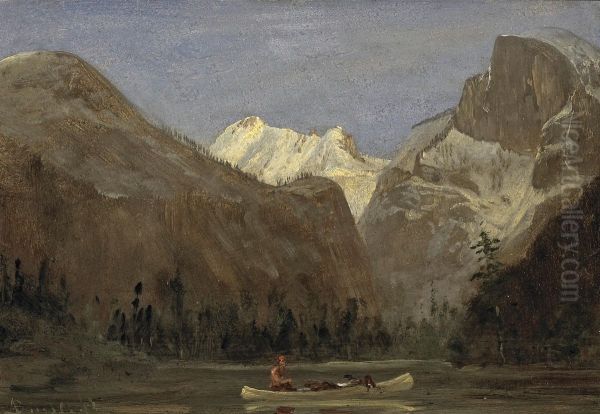 Boating Through Yosemite Valley With Half Dome In The Distance (yosemite Landscape) - view 1