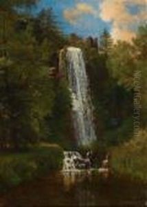 Waterfall by Albert Bierstadt