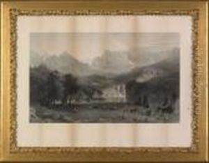 Rocky Mountains With Indianencampment by Albert Bierstadt