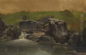 Rocks And Stream, Westphalia, Germany by Albert Bierstadt