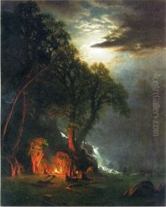 Campfire Site, Yosemite by Albert Bierstadt