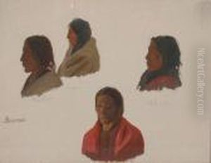 Study Of Indians, Fort Laramie by Albert Bierstadt