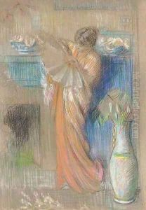 Lady with a Fan by Philip Leslie Hale