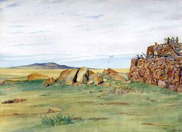 Soldiers Defending Rhenoster Kop in the Boer War - view 1