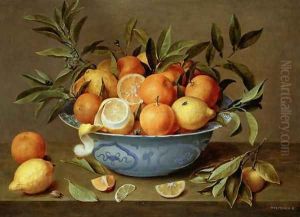 Still Life with Oranges and Lemons in a Wan Li Porcelain Dish by Jacob van Hulsdonck