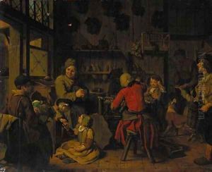 The interior of a cobbler's shop