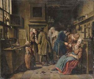 A doctor's surgery by Jan Jozef, the Younger Horemans