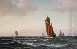 Shipping At Sunset by Carl Ludwig Bille