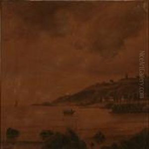 Coastal Scene In Evening Sun by Carl Ludwig Bille
