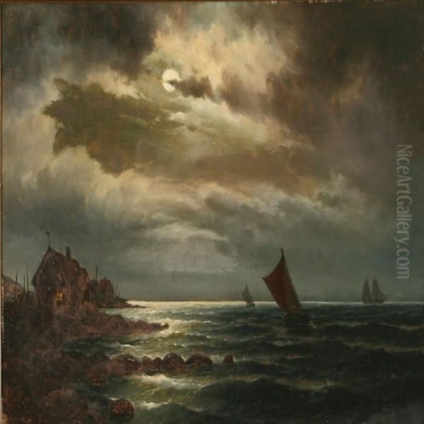 Coastal Scene At Night - view 1