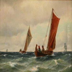 Marine With Two Wooden Dinghys