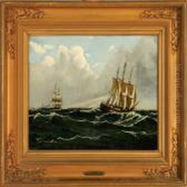 Sailing Ships On Open Sea - view 1