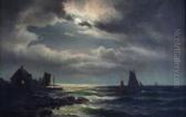 Boats In Moonlight - view 1