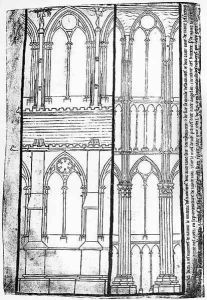 Exterior and Interior Elevation of the Lateral Walls of Reims Cathedral by Villard De Honnecourt