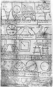 Geometrical figures for the construction of buildings by Villard De Honnecourt