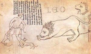 Lion drawn from life c. 1235 by Villard De Honnecourt