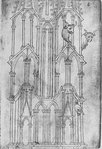 Elevation of the tower of Laon Cathedral by Villard De Honnecourt