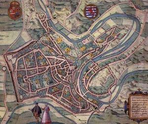 Map of Luxembourg from Civitates Orbis Terrarum by Joris Hoefnagel