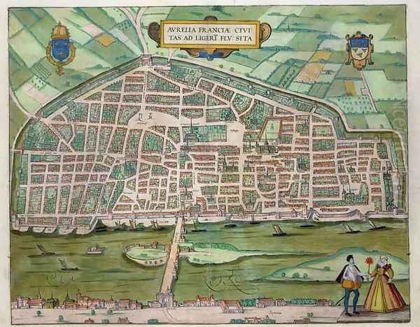 Map of Aurelia from Civitates Orbis Terrarum - view 1