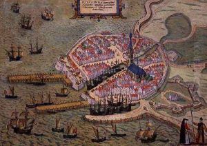 Map of Flissinga from Civitates Orbis Terrarum by Joris Hoefnagel