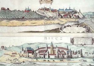Views of Sendomiria and Biecz from Civitates Orbis Terrarum by Joris Hoefnagel