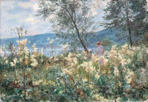 La Promenade En Bord De Seine by Georges Binet