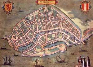 Map of Dordrecht from Civitates Orbis Terrarum