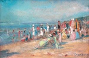 Deauville, L'heure Du Bain by Georges Binet